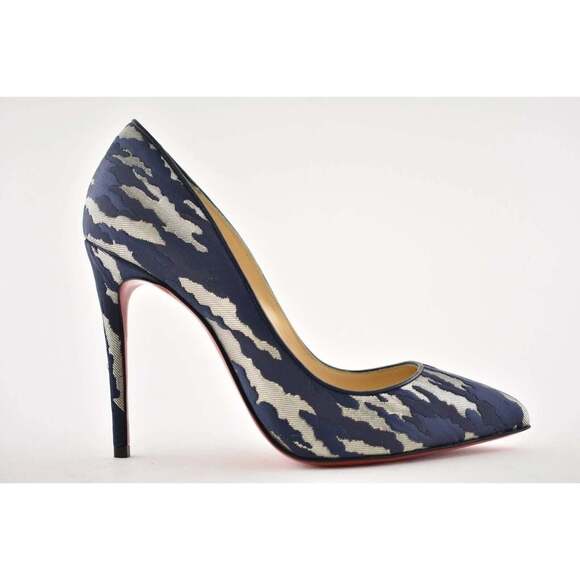 Christian Louboutin Pigalle Follies 100 Blue Camo JQ Camouloubi Heel Pump 37.5 - Picture 2 of 12